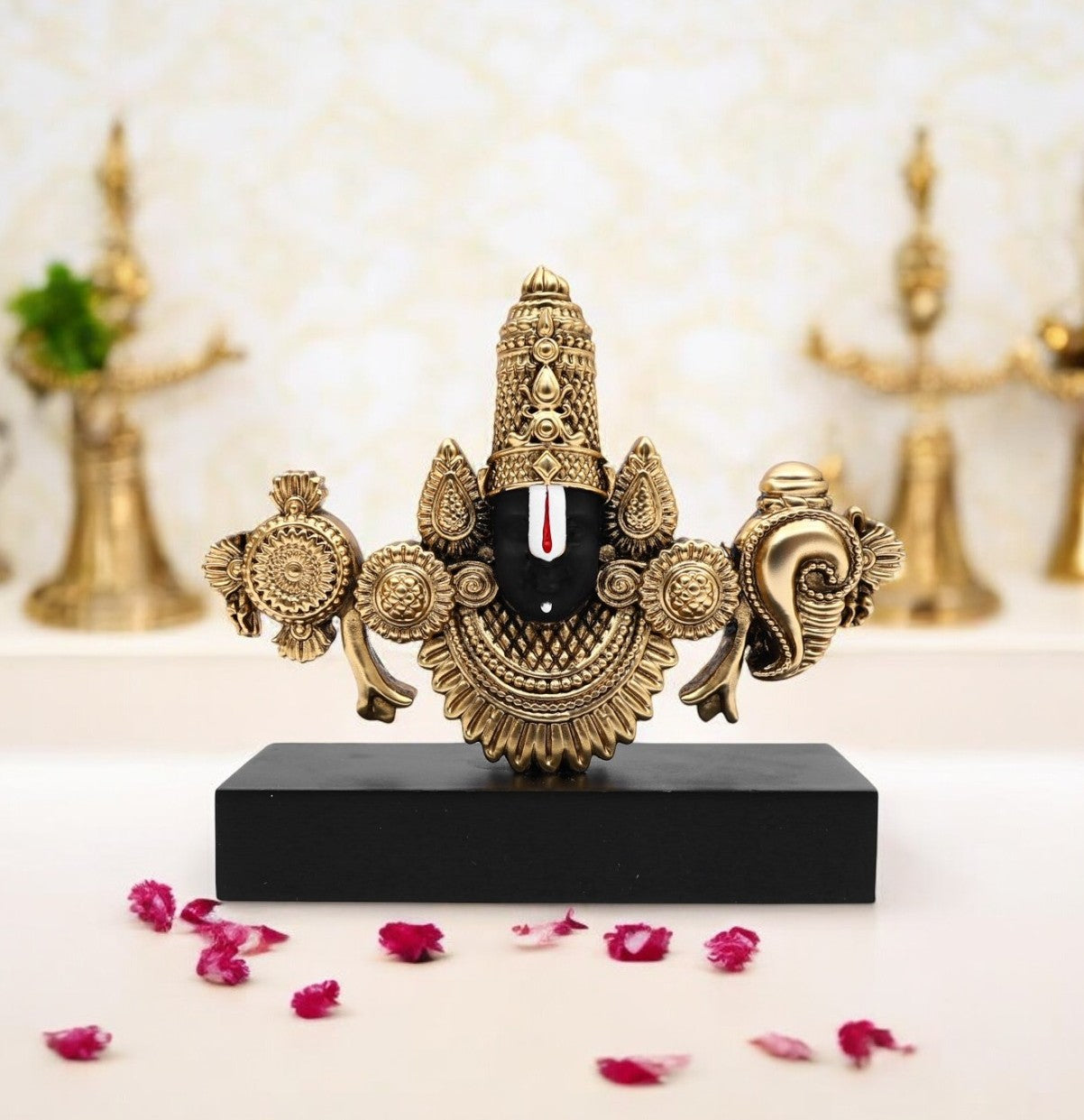 Lord Balaji Face Idol - Silver Plated (4 Inch)
