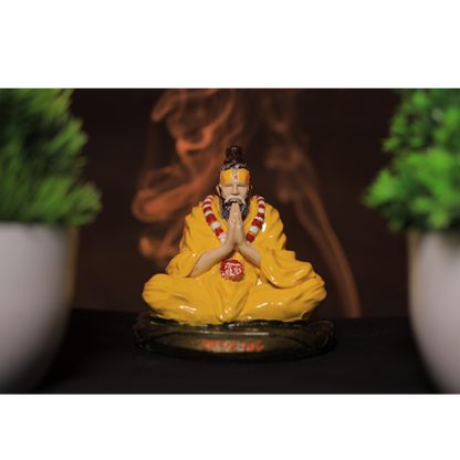 Premanand Ji Maharaj Idol + (FREE COMBO) Tulsi Mala, Wallet Card & Sandal Attar Assan